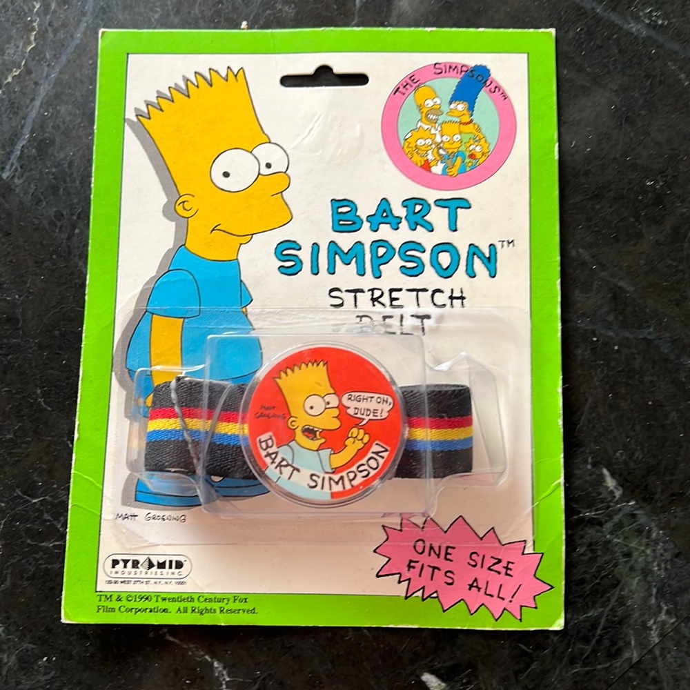 Bart Simpson 1990 stretch belt